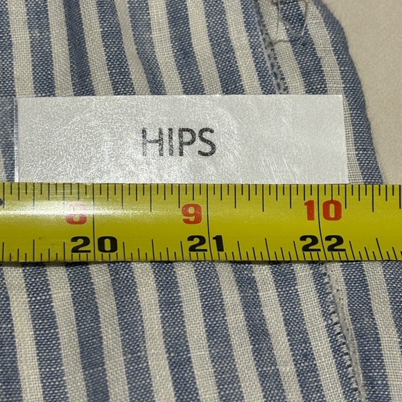 Tahari Womens Wide Leg 100% Linen Pants Sz 14 Blue White Stripe Beach Breathable - Picture 7 of 9